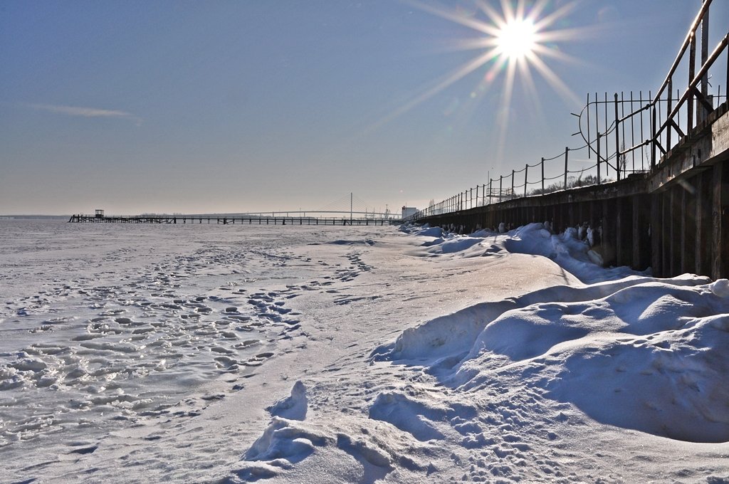 das sieht sogar schlecht aus fr die Eisbader im Freibad oder in der Badeanstalt im winterlichen Stralsund am 25.01.2010