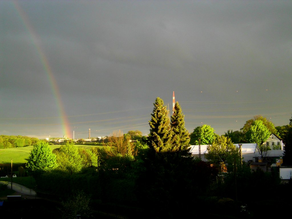 Ein Regenbogen in Wuppertal-Linde.(11.5.2013)