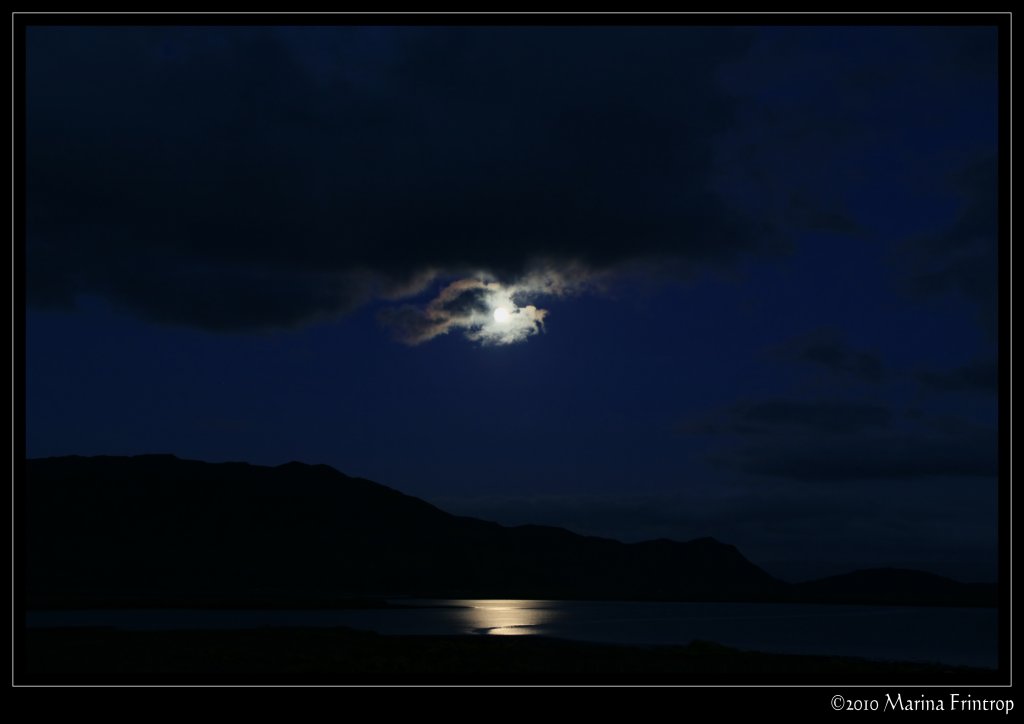Mondschein ber der Bellacragher Bay bei Claggan, Irland County Mayo