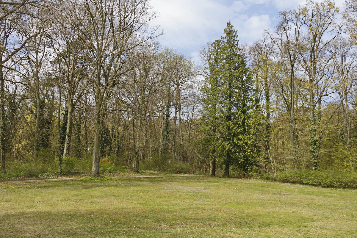 17. April 2019, Blick in den Park des Zisterzienser Kloster Chorin in der Nähe des Ortes Chorin im Landkreis Barnim