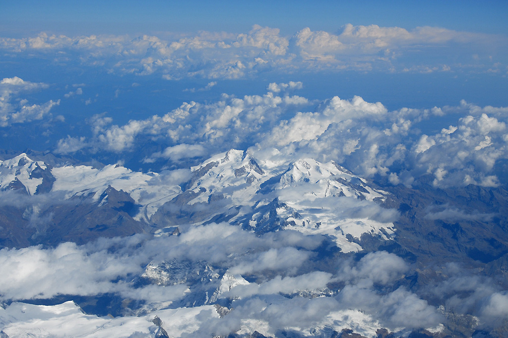 24.09.2017 Der Mont Blanc auf dem Vorbeiflug von Palma nach Stuttgart