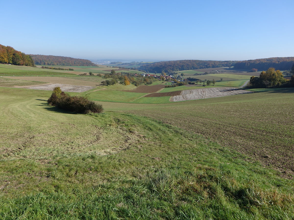 Aussicht auf Lustbronn, Hohenlohekreis (15.10.2017)