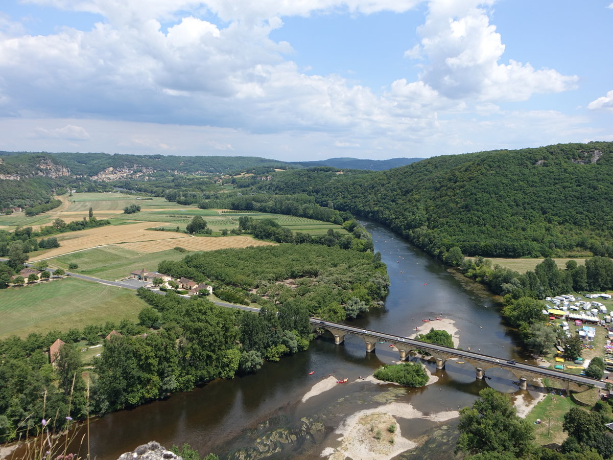 Aussicht auf das Tal der Dordogne von der Burg Castelnaud (22.07.2018)