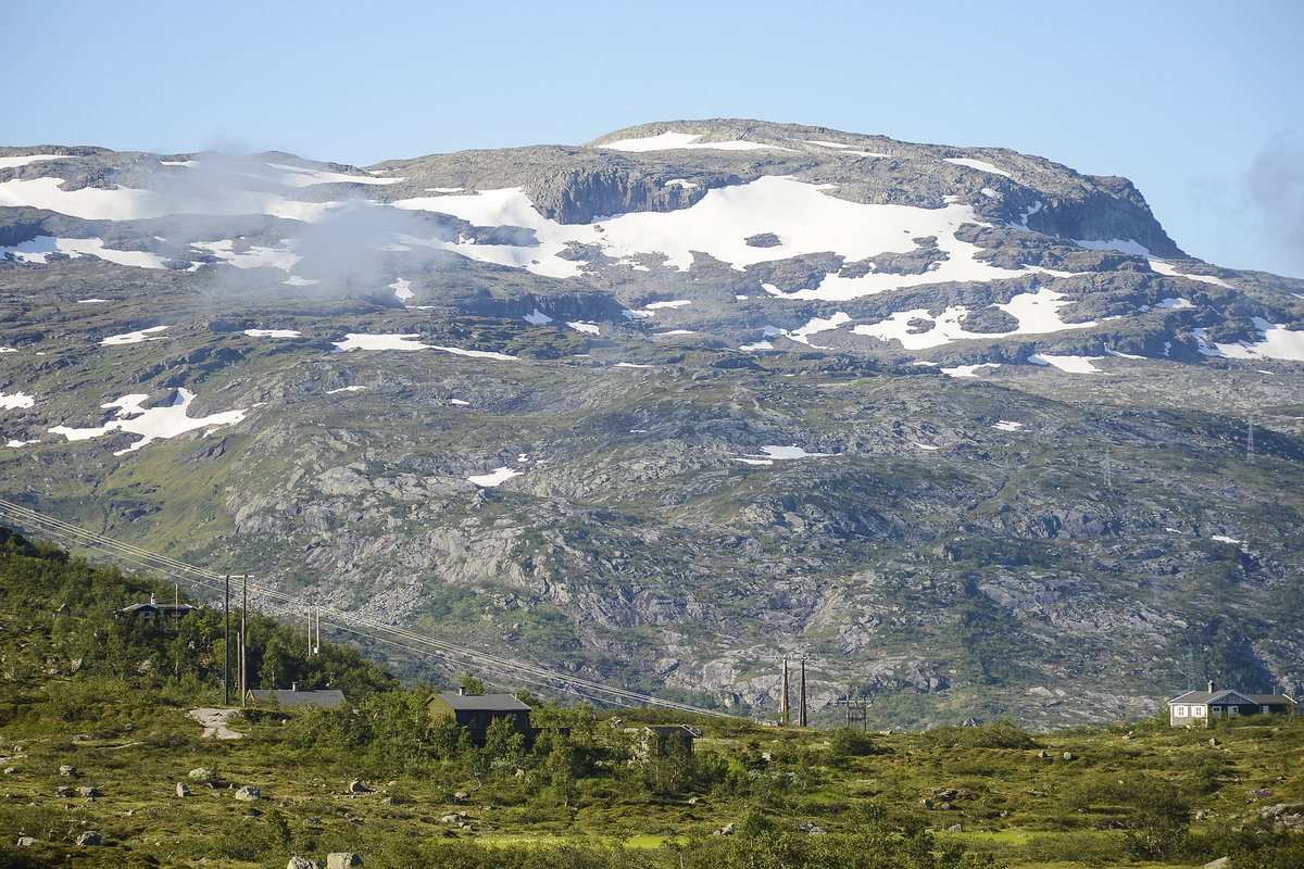 Blick vom Mågeltopp nördlich von Skjeggedal im norwegischen Hardanger. Aufnahme: 8. Juli 2018.