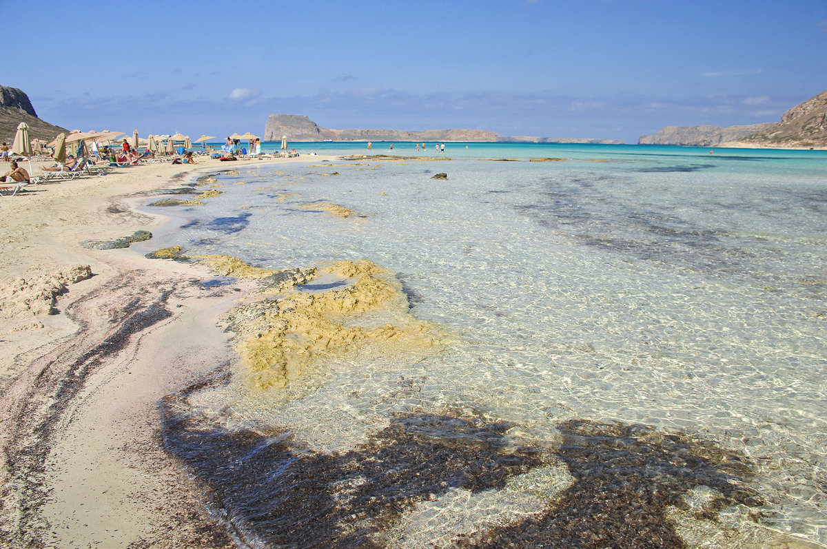 Die Balos Lagune an der Westküste der griechischen Mittelmeerinsel Kreta. Aufnahme: 20. Oktober 2016.