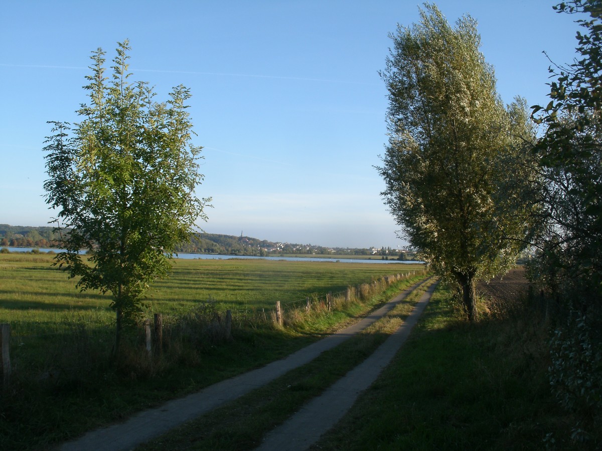 Landschaft am Nonnensee mit Blick nach Bergen/Rgen am 07.Oktober 2013.