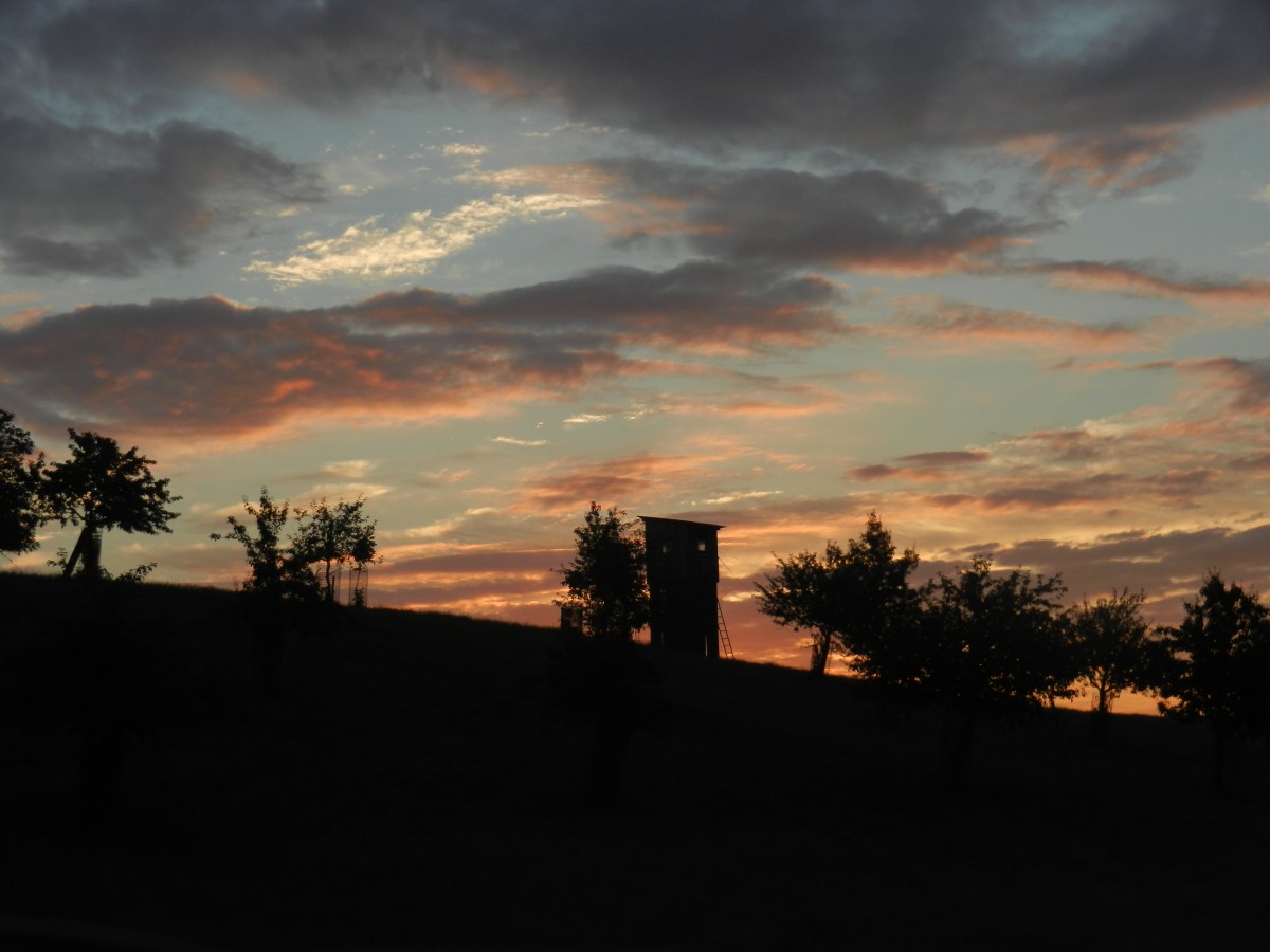 Morgenhimmel am Damwildgehege in Bischwind a.R. , (OT Ebern)fotografiert am 5.7.2013, ca. 5:30 Uhr