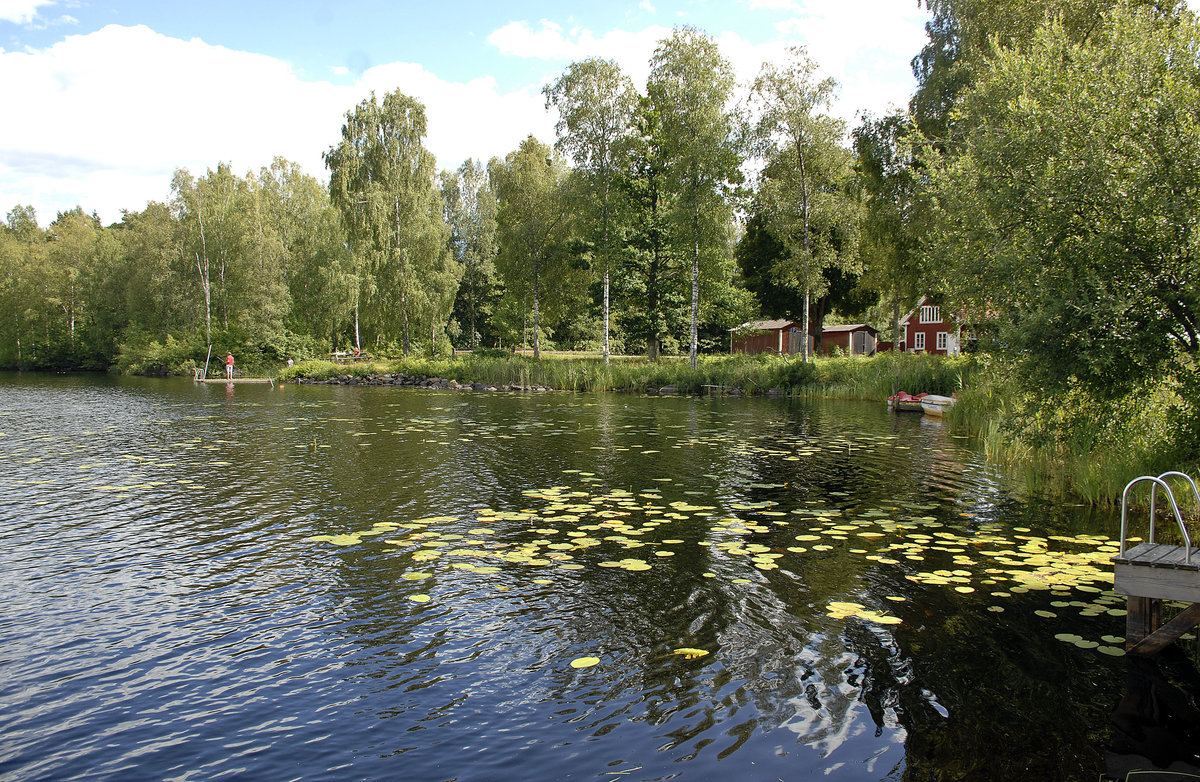 Narrsjön 15 Kilometer östlich von der Kleinstadt Emmaboda in Småland. n Mittel- und Südschweden befinden sich meist die flacheren Seen. An allen Seen herrscht eine einzigartige Flora und Fauna, die dem Naturfreund einen besonderes Erlebnis bietet. 

Aufnahme: 18. Juli 2017.
