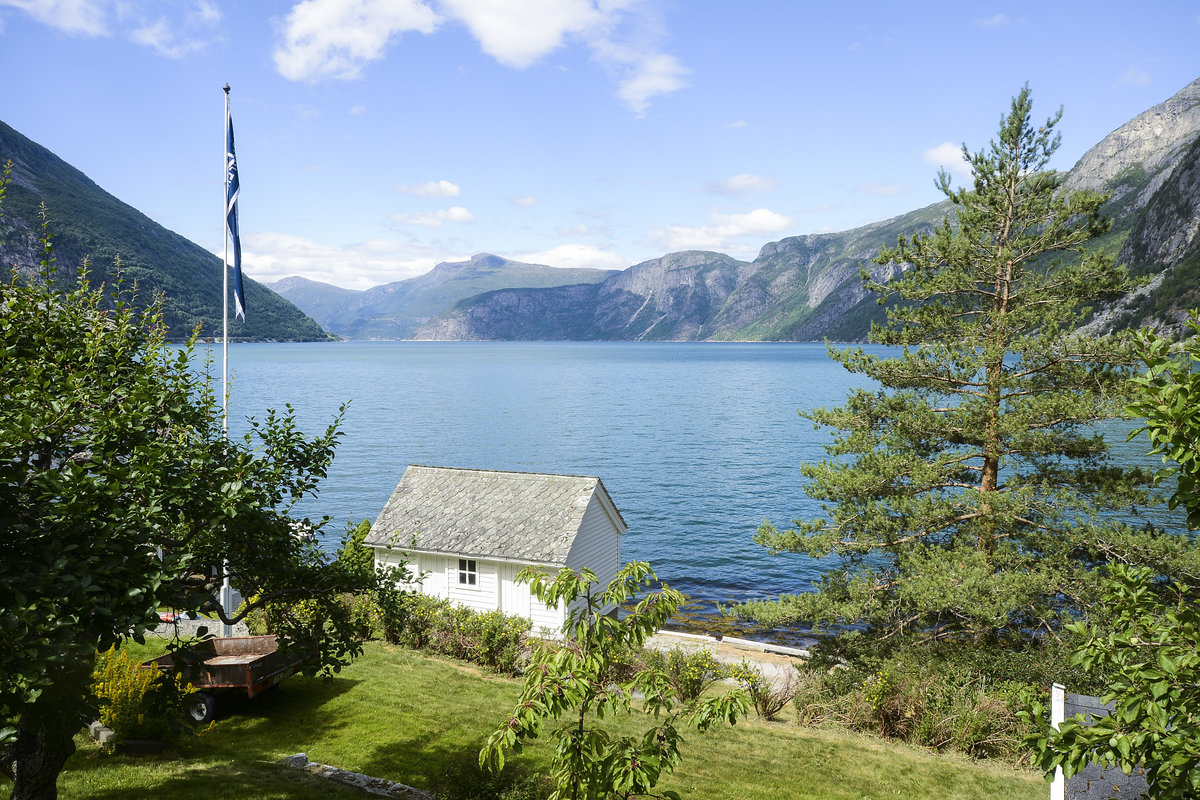 Osafjorden in Norwegen. Aufnahme: 9. Juli 2018.