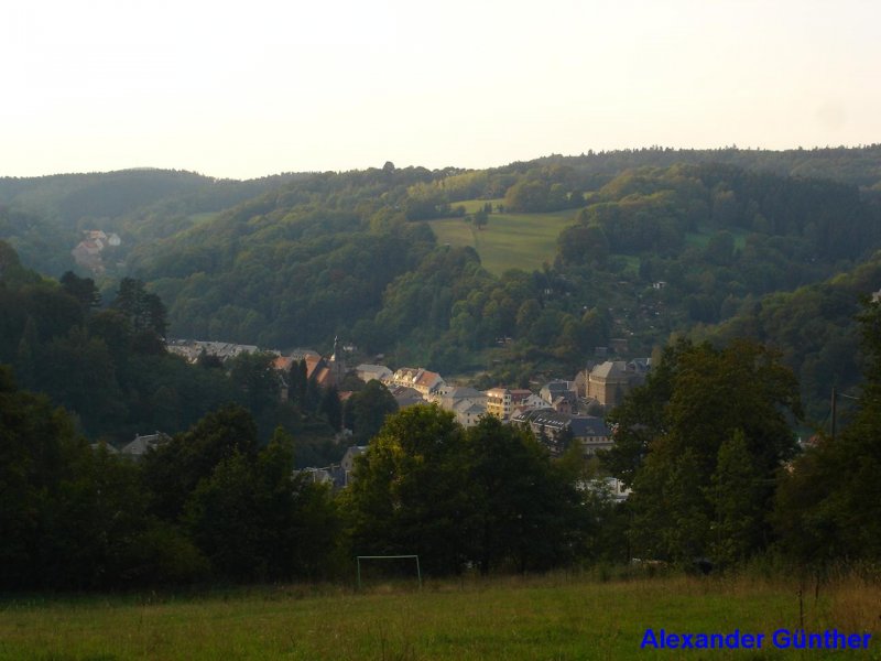 Blick auf die Uhrenstadt Glashtte(Sachs) im Osterzgebirge.
Aufnahme vom 17.09.2006