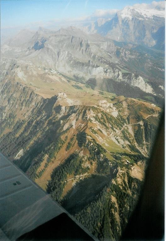 Blick aus dem Sportflugzeug ber die Berge des Berner Oberlandes