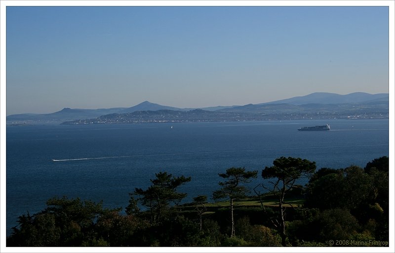 Blick von der Halbinsel Howth Head ber die Dublin Bay, Irland.