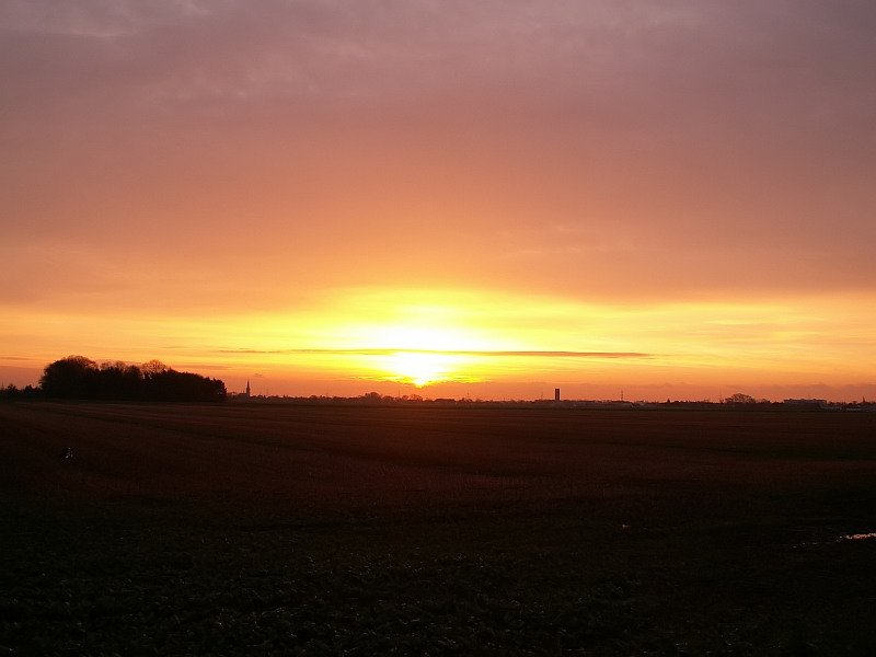 Sonnenaufgang in der N�he von Grefrath. Das Foto stammt vom