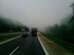 Starker Nebel am morgen des 02.08.10 auf der A81 Richtung Bodensee.