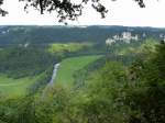 Naturpark Obere Donau, Blick von der Burg Wildenstein ins Donautal, Aug.2013