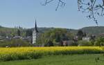 Blick über die Neckarau mit Obrigheim im Hintergrund. Sonntag 30.4.2017