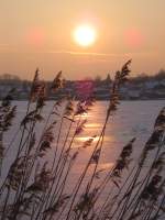 Ein herrlicher Sonnentag geht am Malchower See zu Ende. 06.02.2010