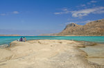 Lagune von Balos auf Kreta. Der Bereich der Bucht von Balos unbebaut, es gibt keine weitere Infrastruktur. Aufnahme: 20. Oktober 2016. 