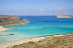 Kreta - Balos bildet eine Lagune zwischen Gramvousa und dem westlich anschließenden Kap Tipani mit einer nördlichen Verbindung zum offenen Meer. Aufnahme: 20. Oktober 2016.