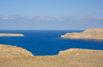 Blick vom Gramvousa Fort. Links im Bild ist ein Teil der Insel Adria Gramvousa zu sehen, rechts im Bild die Spitze von Kreta. Aufnahme: 20. Oktober 2016.