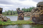 Der See Mývatn ist ein Teil des Krafla-Vulkansystems. Bild vom Dia. Aufnahme: August 1995.