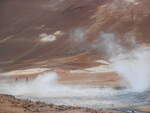 Das Thermalgebiet von Namasgard am 02.07.2013. Es gehört zu den attraktivsten Gebieten auf Island. Kochende Schlammpools, zischende Fumarolen und eine einzigartige Marslandschaft faszinieren den Besucher.