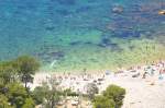 Der Strand vor Taormina auf Sizilien. Aufnahme: Juli 2013.