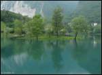 Am Lago di Tenno, einem kleinen Bergsee in der Nhe von Riva del Garda/Gardasee.
