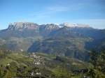 Blick ber die Dolomiten von einer Aussichtsplattform am Ritten.(30.10.2011)