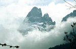 Wolken über den Dolomitten bei Seis am Schlern in Südtirol.