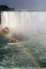 Niagara Falls (American Falls)  von der kanadischen Seite aus gesehen. Aufnahme: Juni 1987 (digitalisiertes Negativfoto).