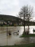 Ziemlich hohes Wasser an den Ufern von Diekirch.
(12.03.2008) 