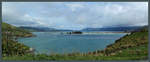 Blick vom Taiaroa Head über den Naturhafen Otago Habour zur Stadt Dunedin. (27.10.2016)