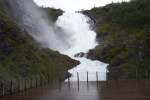 Kjosfossen / Kjos-Wasserfall aufgenommen am 07.08.2007  freier Fall von 93 m  Lsst sich wunderbar bei einer Fahrt mit der Flams-Bahn ( Flam - Myrdal) betrachten.
