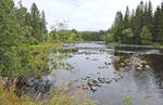 Fänforsen bei Björbo in Dalarna. Der Ort ist Ausgangspunkt für Wild Water Rating auf Vesterdalälven.
Aufnahme: 30. Juli 1017.