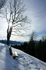 Winterlicher Aussichtsplatz auf Les Pleiades. 
(20.01.2010)