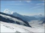 Der groe Aletschgletscher vom Jungfraujoch aus gesehen.
