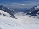 Aletschgletscher vom Jungfraujoch (3454 m) aus gesehen, 11. Juli 2003