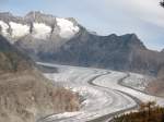 Der Aletschgletscher - der lngste Gletscher Europas.
Wie lange noch?
(Oktober 2007)