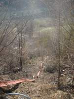 Wasserschluche wurden quer durch das ganze abgebrannte Gebiet gezogen, teilweise mit grosser Mhe, weil es doch manchmal sehr steil war. Bei Arbaz, 17.04.2007