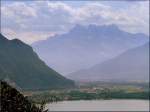 Am 31.07.08 prsentierten sich die Dents de Midi wolkenlos, whrend  unten im Tal noch etwas Nebel lag.