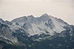 Die Julischen Alpen vom Vogel-Berg in Slowenien aus gesehen. Blick in westlicher Richtung. Aufnahme: 2. August 2016.