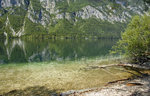 Der Bohinjsko jezero (deutsch: Wocheiner See, auch Bohinjsee) bei Ukanc in Slowenien.