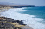 Im Nordwesten der Insel Fuerteventura liegen die Strände des Fischerortes El Cotillo. Aufnahme: 19. Oktober 2017.