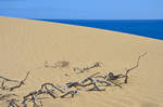 Seeblick von den Wanderdüne »El Cable« auf der Insel Fuerteventura in Spanien.