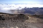 Über den Wolken - Aussicht vom Teide-Krater in westlicher Richtung. Aufnahme: Oktober 2008.