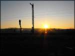 Sonnenuntergeng mit Formsignalen.   ...