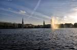 Abendstimmung an der Hamburger Binnenalster im Sp�tsommer ´08  ...