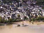 Moseltal Die Stadt P�nderich steht unter wasser