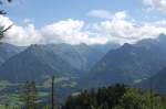 Oberallg�u Oberstdorfer Bergpanorama (I), aufgenommen vom Aussichtspunkt Kanzel aus am 13.8.2009.